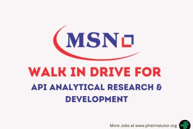Walk In Drive for API Analytical Research & Development at MSN Laboratories
