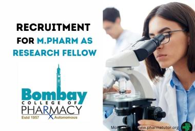 Job for M.Pharm as Research Fellow at Bombay College of Pharmacy