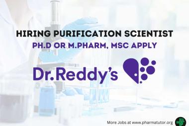 Dr. Reddy's Laboratories Hiring Purification Scientist