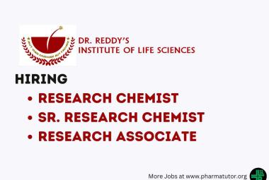 DRILS Hiring Research Chemist, Sr. Research Chemist, Research Associate