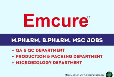 Emcure Pharma Walk In Drive for M.Pharm, B.Pharm, MSc in Production, Packing, QA, QC, Microbiology
