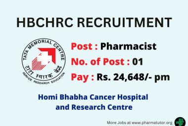 Interview for Pharmacist at Homi Bhabha Cancer Hospital and Research Centre