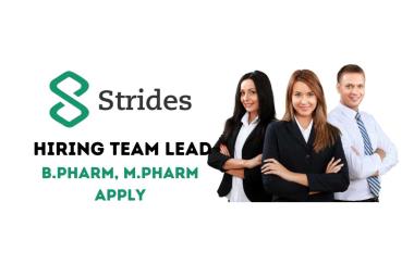 Job for B.Pharm, M.Pharm as Team Lead at Strides Pharma