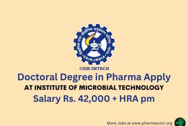 Job for Doctoral Degree in Pharma at Institute of Microbial Technology