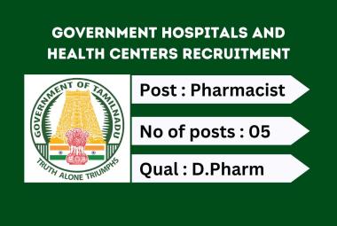 Job for Pharmacists in Government Hospitals and Health Centers