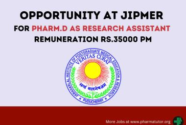 Opportunity for Pharm.D as Research Assistant at JIPMER