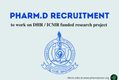 Opportunity for Pharm.D as Research Assistant at Nizam Institute of Medical Sciences