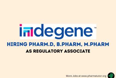 Opportunity for Pharm.D, B.Pharm, M.Pharm as Regulatory Associate at Indegene
