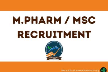 Recruitment for MPharm & MSc at IHBT