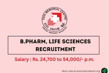 Vacancy for B.Pharm, Life Sciences as Research Fellow at TMC-ACTREC