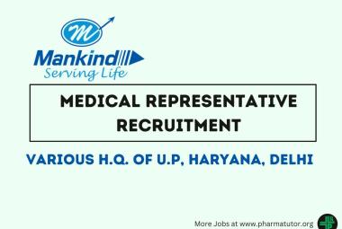 Vacancy for Medical Representative at Mankind Pharma
