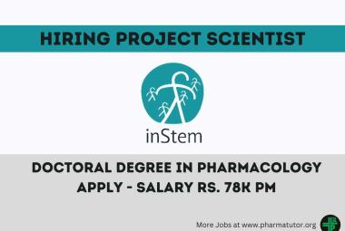 DBT-inStem invites applications for post of Project Scientist