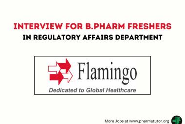 Interview for B.Pharm freshers in Regulatory Affairs at Flamingo Pharmaceuticals