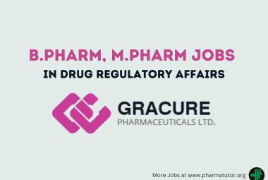 Job for B.Pharm, M.Pharm in Drug Regulatory Affairs at Gracure Pharmaceutical