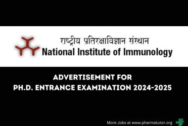 National Institute of Immunology Advertisement for Ph.D. Entrance Examination 2024-2025