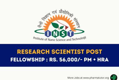 Vacancy for Research Scientist at Institute of Nano Science and Technology