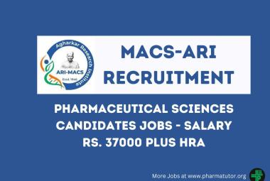 Advertisement for Pharmaceutical Sciences candidates at Agharkar Research Institute