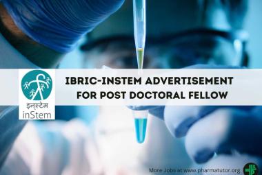 Advertisement for the post of Post Doctoral Fellow at iBRIC-inStem