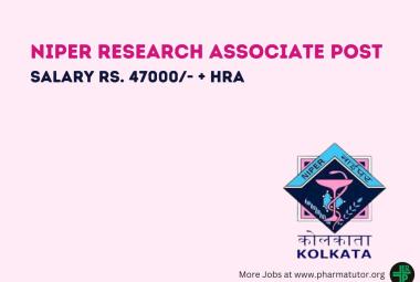 Applications are invited for post of Research Associate at NIPER