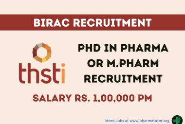 Career for PhD in Pharma or M.Pharm as Program Manager at THSTI