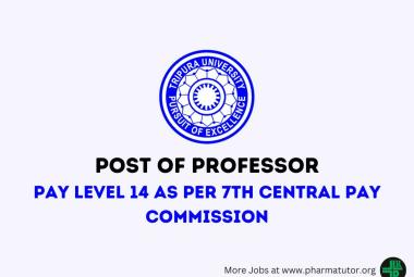 Invites online applications for the post of Professor at Tripura University