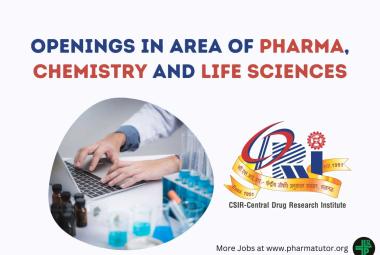 Job Openings in Area of Pharma, Chemistry and Life Sciences at CDRI