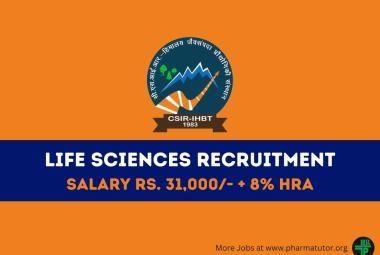 Life Sciences Recruitment at Institute of Himalayan Bioresource Technology