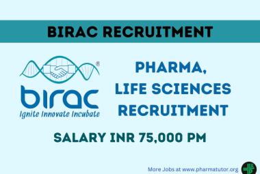 Pharma, Life Sciences Recruitment at Biotechnology Industry Research Assistance Council