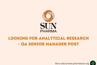 Sun Pharma looking for Analytical Research
