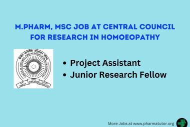 Vacancy for M.Pharm, MSc under C.C.R.H