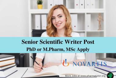 Work as Senior Scientific Writer at Novartis