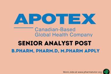 Apotex Inc looking for Senior Analyst 