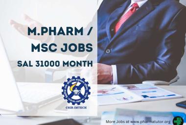 Applications are invited from M.Pharm or MSc candidates at IMTech