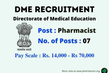 Career for Pharmacists 07 posts under Directorate of Medical Education