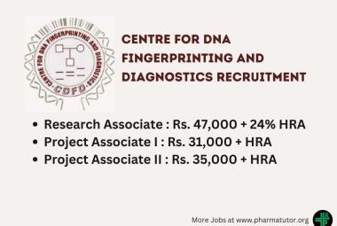 Invites online applications for the post of Research Associate, Project Associate at CDFD