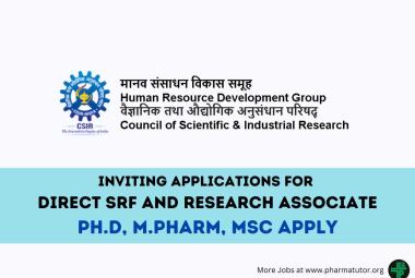 Inviting applications for Direct SRF and Research Associate at Human Resource Development Group of CSIR