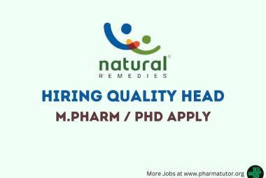 Natural Remedies Hiring Quality Head