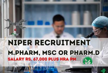 Opportunity for M.Pharm, MSc or Pharm.D in Department of Health Research Funded project at NIPER