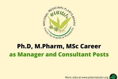 Opportunity for Ph.D, M.Pharm, MSc in NMPB, Ministry of Ayush