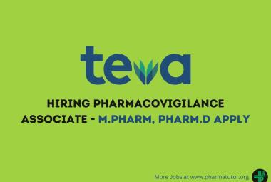 Teva Hiring Pharmacovigilance Associate