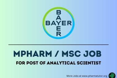 Vacancy for Analytical Scientist at Bayer - Ph.D, M.Pharm, MSc Apply