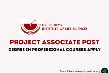 Vacancy for Project Associate at Dr. Reddy’s Institute of Life Sciences 