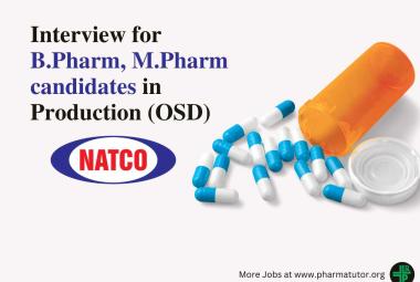 Walk in Interview at Natco Pharma for B.Pharm, M.Pharm candidates
