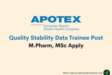 Work as Quality Stability Data Trainee at Apotex Inc