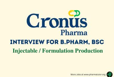 Interview for B.Pharm, BSc in Production at Cronus Pharma