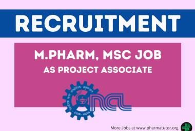 Job for M.Pharm, MSc as Project Associate at NCL Pune