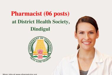 Job for Pharmacists at District Health Society, Dindigul