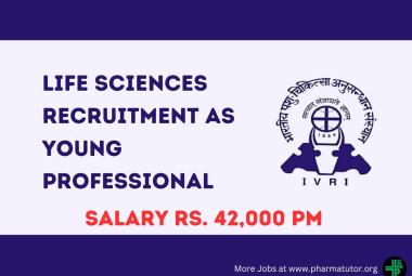 Life Sciences Recruitment as Young professional at Indian Veterinary Research Institute