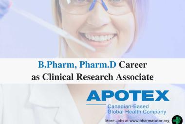 Opportunity for B.Pharm, Pharm.D as Clinical Research Associate at Apotex Inc