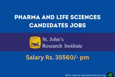 St. John's Research Institute looking for Pharma and Life Sciences Candidates